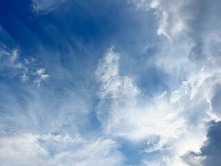 Blue sky with white clouds.  