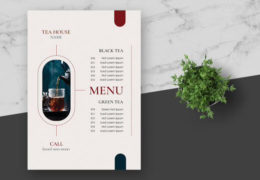 Red And Green Minimalist Modern Menu