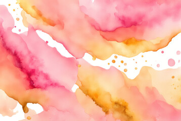 Warm Pink and Gold Watercolor Layers