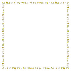 Square frame, border from small stars isolated on white background in doodle flat style. Vector design element. Theme of astronomy, space, victory, dream
