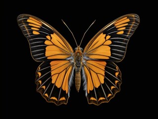 Stunning butterfly on black background - AI digital art
