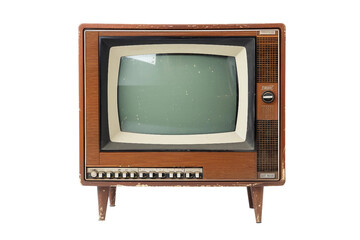 Vintage TV on Transparent Background, PNG, Generative Ai