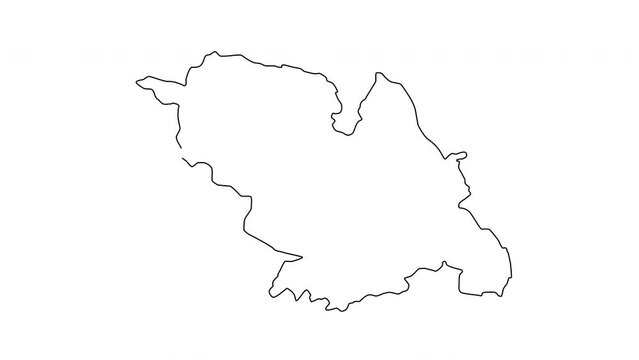 animated sketch map of Sheffield in England