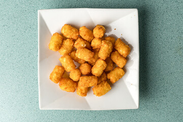 Tater tots on a plate