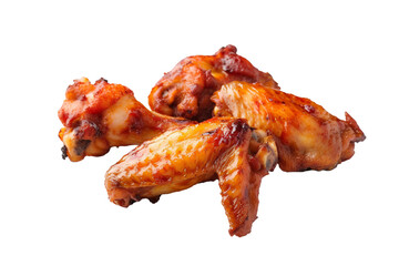 Spicy Treat Buffalo Chicken Wings on Transparent Background, PNG, Generative Ai