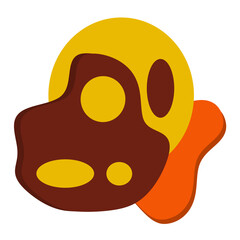 Fototapeta premium Minimalist wall decoration with orange and brown colors