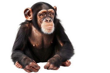 Chimpanzee on Transparent Background, PNG, Generative Ai