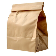 Brown Paper bag mock up isolated on transparent background