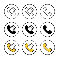 Call icon set vector. telephone sign and symbol. phone icon. contact us