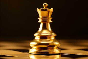 Distinctive gold chess pawn stands out in a panoramic image. Generative AI