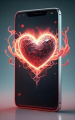 phone with heart
