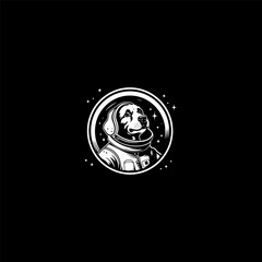 Dog in space logo vector icon design template