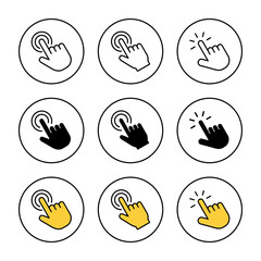 Hand click icon set  vector. pointer sign and symbol. hand cursor icon