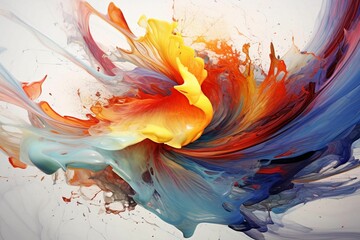 AI generated illustration of vibrant colorful paint splashes