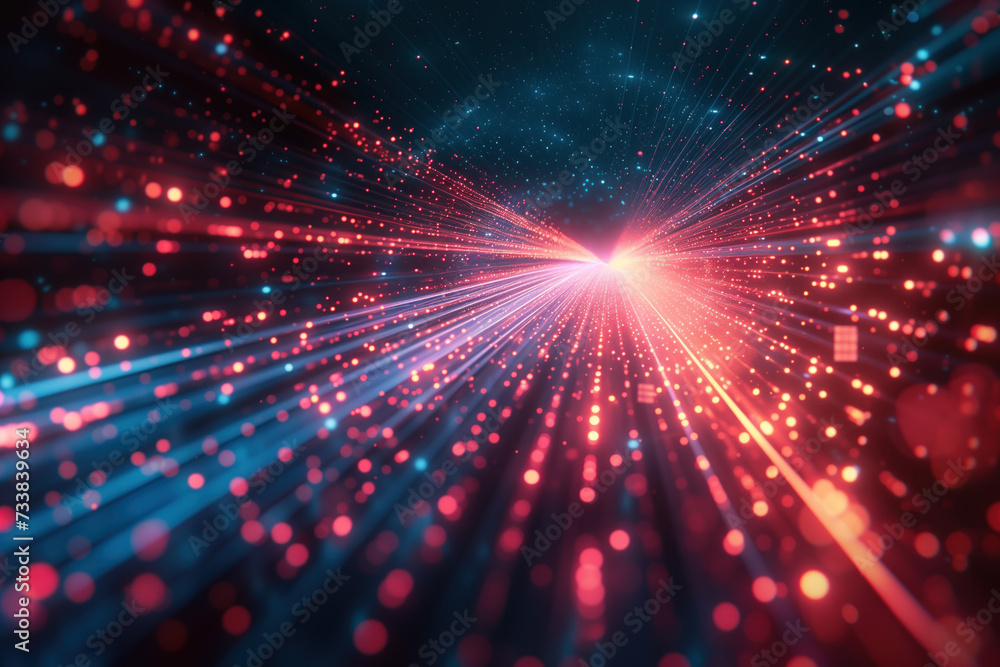 Poster abstract background with colorful light trails. background image. created with generative ai technol