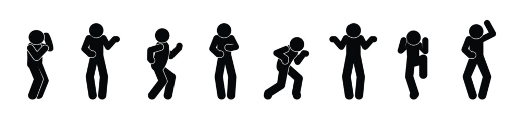 dancing people icon, dance illustration, stick figure man