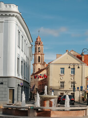 Center of Vilnius. View of the Church of the Holy Virgin Mary the Comforter