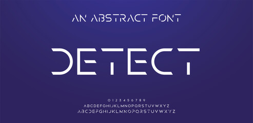 Fototapeta na wymiar Abstract minimal modern alphabet fonts. Typography technology electronic digital music future creative font. vector illustraion