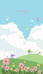 Cute spring vector illustration background