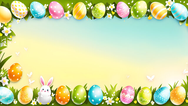 easter background with eggs
Easter background
Easter card
AI generated