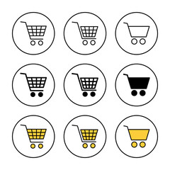 Shopping icon set vector. Shopping cart sign and symbol. Trolley icon