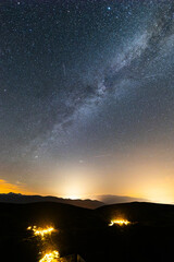 Summer milky way in Serra Del Cadi in Pyrenees, Spain