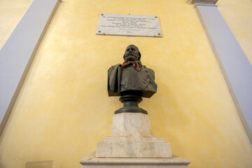 GENOA, ITALY, JANUARY 20, 2024 - The bust of Giuseppe Garibaldi in the University of Genoa, Italy