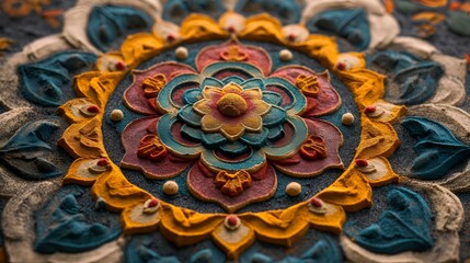 Closeup of an intricate flower art, AI-generated.