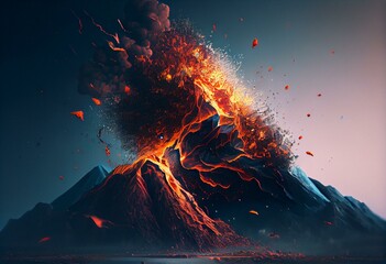 Volcanic eruption. Generative AI