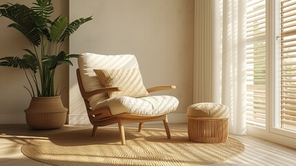 Fototapeta na wymiar Armchair in living room interior, 3d rendering