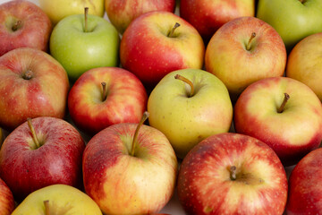 verschiedene Apfelsorten von oben