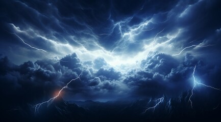 Naklejka premium lightning lighting in the sky