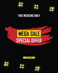 Sale banner template design . Super Sale, end of season special offer banner. vector illustration.