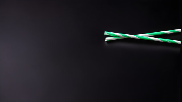 Reused, recycled paper straw images. Generative AI.