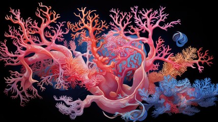 Fototapeta premium underwater coral drawing