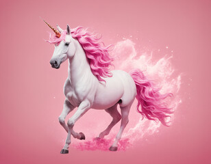 Obraz na płótnie Canvas unicorn on a pink background