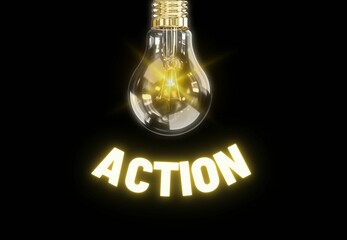 energy saving light bulb, action