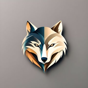 wolf head mascot logo design 