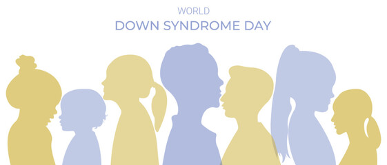 World Down Syndrome Day banner. Vector illustration.