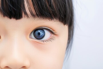 日本人の子供の目のパーツ写真（アジア人・白背景・背景なし）