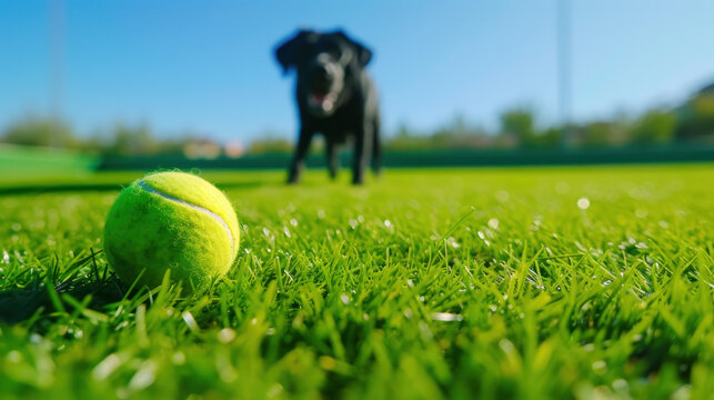 Tennis Ball on Lush Green Field