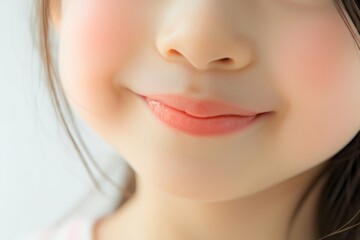 日本人の子供の唇のパーツ写真（アジア人・白背景・背景なし）