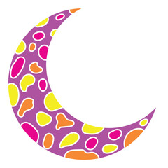 Abstract moon pattern. Crascent Colorful tattoo