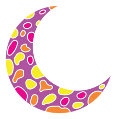 Behangcirkel Abstract moon pattern. Crascent Colorful tattoo © Viktoriia Yakovenko