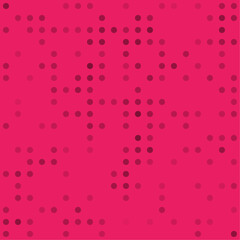 Abstract seamless geometric pattern. Mosaic background of black circles. Evenly spaced  shapes of different color. Vector illustration on pink background