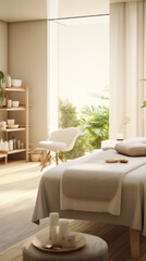 Calm Spa Room with Massage Table and Candles