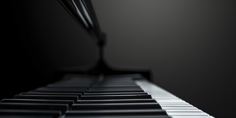 Close-up of Piano Keys. Sunlight on piano keys in a close-up view. Nobody, wallpaper for music background.