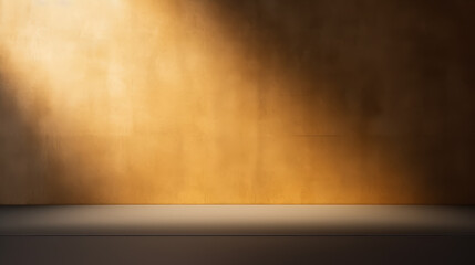 Dark empty wall with interesting golden sun glare.