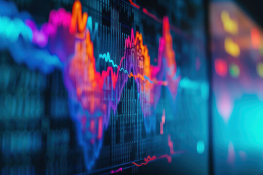 Close-up of Computer Screen With Colorful Graphs