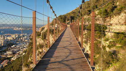 Panoramic View of Windsor Suspension Bridge, Gibraltar, United Kingdom